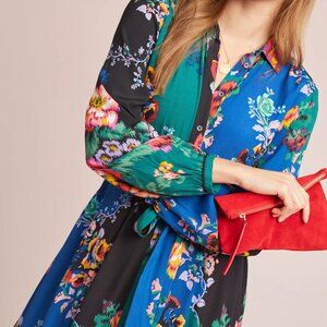 Anthropologie Robin Floral-Print Shirtdress